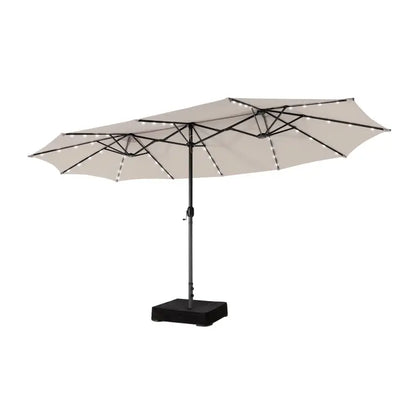 COSTWAY 15/13Ft Solar Patio Umbrella with Base