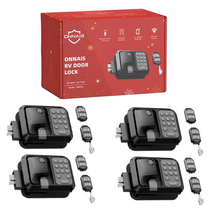 RV Keyless Door Lock  — Includes 1 Lock, 2 Remote Fobs, and Installation Kit (Fits Most Models)