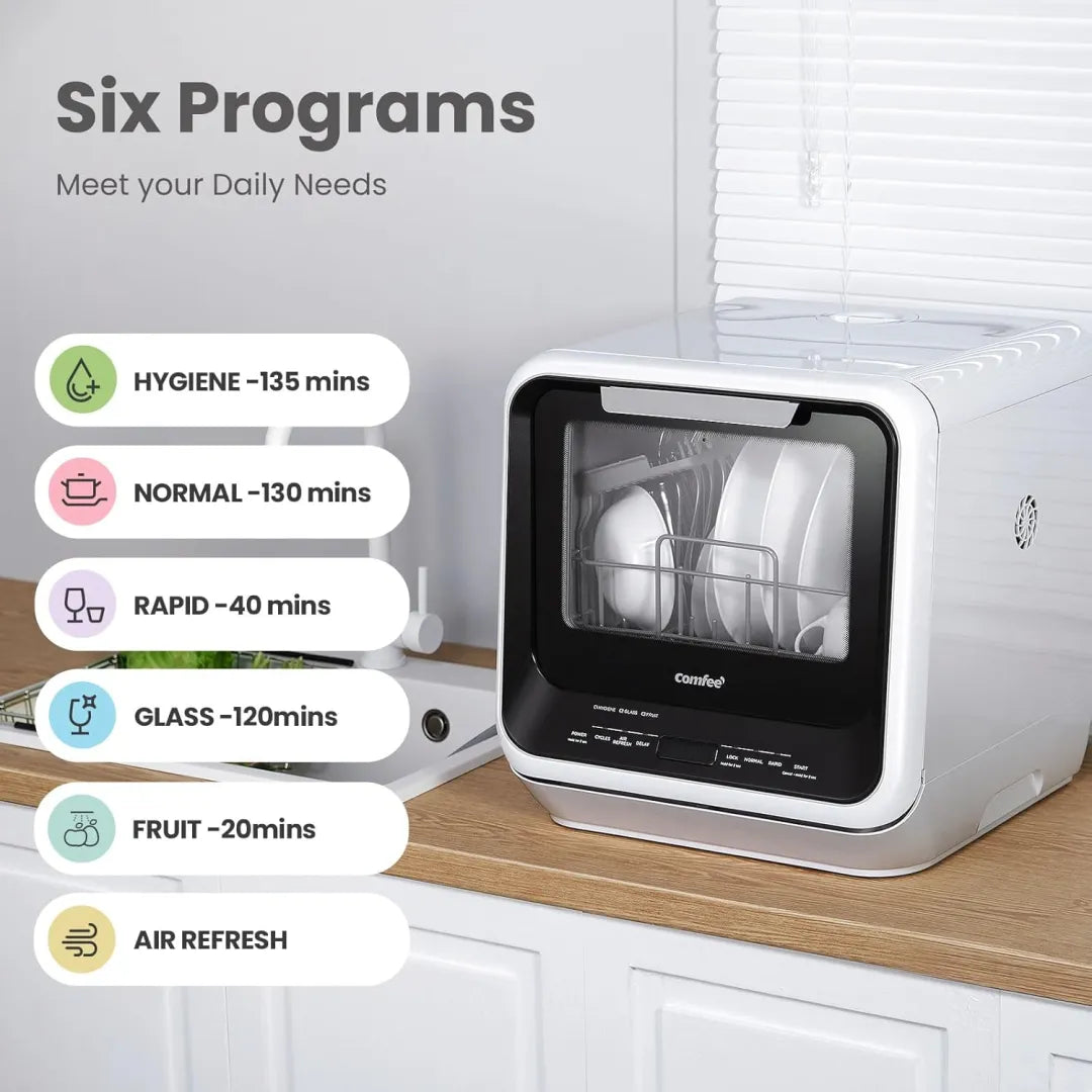 Portable Dishwasher Countertop with 5L Built-in Water Tank