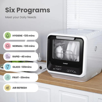 Portable Dishwasher Countertop with 5L Built-in Water Tank