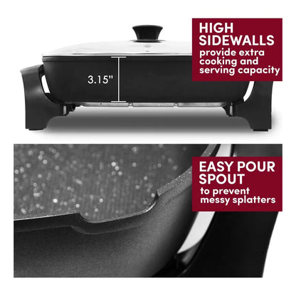 (10.5-Qt) Scratch-Resistant, Durable Non-Stick Electric Skillet