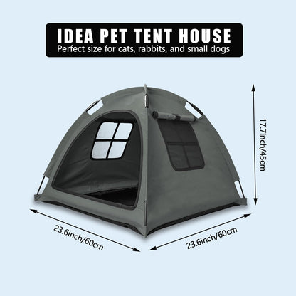 Open Design Pet Tent, Cozy Monitoring Bed for Cats & Puppies, Breathable Mesh Walls for Security & Ventilation, Indoor Outdoor Travel
