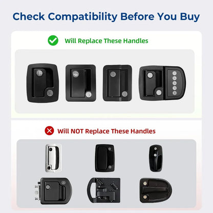 RV Keyless Door Lock  — Includes 1 Lock, 2 Remote Fobs, and Installation Kit (Fits Most Models)