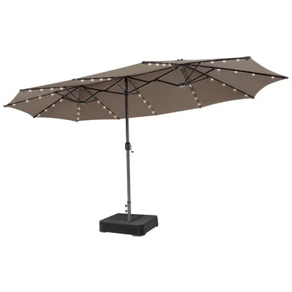 COSTWAY 15/13Ft Solar Patio Umbrella with Base
