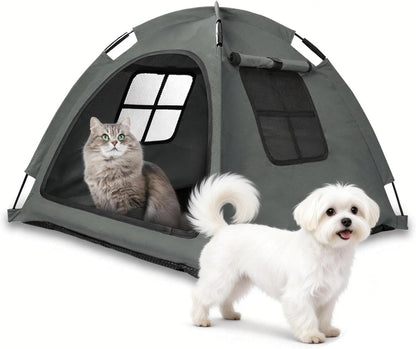 Open Design Pet Tent, Cozy Monitoring Bed for Cats & Puppies, Breathable Mesh Walls for Security & Ventilation, Indoor Outdoor Travel