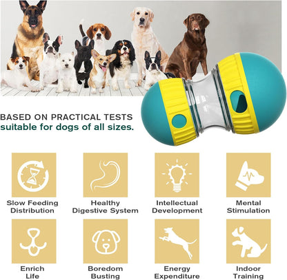 Dog Puzzle Toy Adjustable Treat Dispensing Ball Food Dispenser Tough Slow Feeder Puppy Enrichment Training Toy Pet Interactive Chase Toys