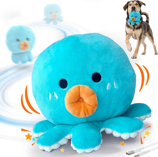 Interactive Dog Toys, [Newly Upgraded] Moving Dog Toy to Keep Them Busy, Bouncing Dogs Toy/Squeaky Rolling Ball with Jumping Music Talking Mode