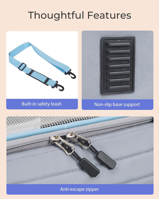Top-Expandable Pet Carrier: Airline Approved Pet Travel Bag for Cats/Dogs Up to 20 Lbs | Soft-Sided, Multi-Sided Breathable with Anti-Escape