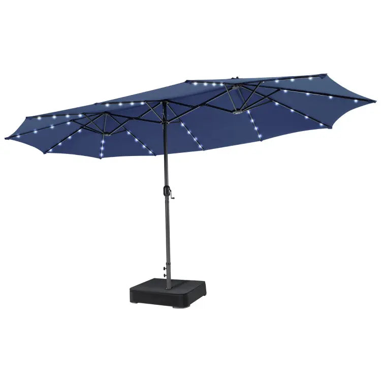COSTWAY 15/13Ft Solar Patio Umbrella with Base