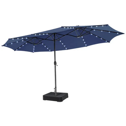 COSTWAY 15/13Ft Solar Patio Umbrella with Base