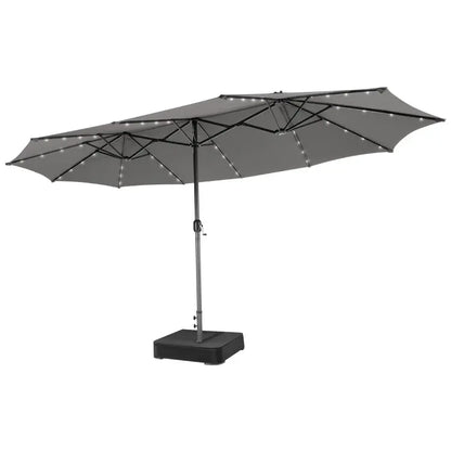 COSTWAY 15/13Ft Solar Patio Umbrella with Base